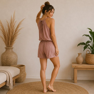 Ensemble de vêtements de détente pour femmes, polyester viscose, respirant, confortable, certifié OEKOTEX, vêtements de pyjama - Product Image 4