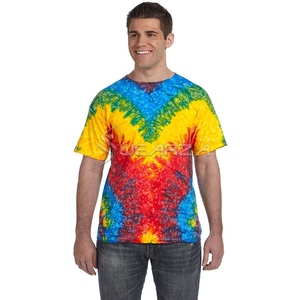 Logotipo de pantalla personalizado de alta calidad Tallas grandes Drop Shoulder Hombres Camisetas Vibrant tie Dye camiseta para hombres - Product Image 5