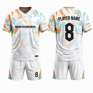 Maillot de football court 100 % polyester de haute qualité, personnalisé avec impression par transfert thermique, séchage rapide, respirant, faible MOQ - Product Image 1