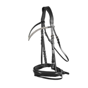 Bridon de cheval réglable en cuir durable avec rênes respirantes, équipement équestre noir, fabriqué en usine pour chevaux Cob - Product Image 5