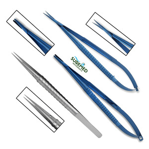 Juego de Tijeras y Pinzas Oftálmicas Microquirúrgicas, Instrumentos Quirúrgicos Manuales de Precisión Reutilizables, Herramientas de Acero Inoxidable - Product Image 5