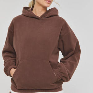 Custom Women's Winter Hoodies Lightweight <b>Fleece</b> Wholesale Breathable <b>Brown</b> Women's Drop Shoulder Hoodies And Sweatshirts - Product Image 1