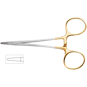 Portaagujas Webster Onyx (11.5cm) con mandíbula lisa para zurdos, puntas de carburo de tungsteno para blefaroplastia, estiramiento facial y cirugía de senos - Product Image 1