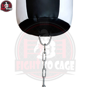 White Black Color Durable Leather Heavy-Duty EPE Filled Shock Absorption Tear Resistant <b>Boxing</b> Angle Uppercut Punching Bag - Product Image 6