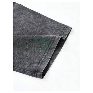 Camisetas de Algodón/Fibra de Bambú para Hombre, Corte Holgado, Manga Corta, Cuello Redondo, Tejido Teñido, Ecológicas, Deportivas, Casuales, para Gimnasio, Venta al Por Mayor - Product Image 5