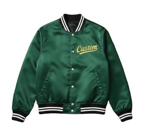 Chaqueta Varsity de Satén Personalizada, Chaqueta Bomber Unisex con Diseño de Equipo Personalizado, Ropa Deportiva de Satén, Chaqueta Varsity Letterman Personalizada en Tallas Grandes - Product Image 4