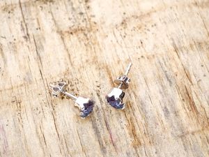 925 Sterling <b>Silver</b> Lab Created Alexandrite Round <b>Stud</b> Earrings for Women June Birthstone Jewelry - Product Image 3