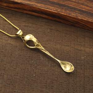Colgante de Cráneo de Pájaro en Latón Chapado en Oro, Estilo Punk, Forma de Animal, Joyería de Moda Unisex - Product Image 3