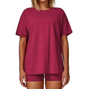 Custom Drop Shoulder T-Shirt Women Streetwear Cotton <b>Dress</b> Plain Women's T-Shirts Long for <b>Loose</b> Oversized Tshirt Women - Product Image 3