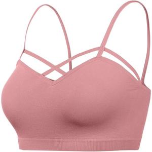 Sujetador deportivo de yoga para mujer con espalda cruzada, acolchado, para gimnasio, fitness, entrenamiento, top de ropa deportiva, venta al por mayor, sujetador atlético con tiras, marca privada - Product Image 5