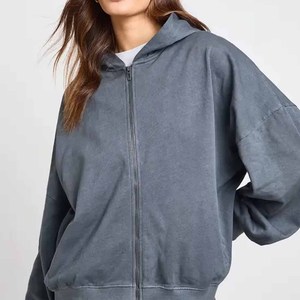 Oversized Hooded Sweatshirt <b>Set</b> Gray French Terry 100% Cotton Unisex Autumn Streetwear Wide Leg Pants Matching Joggers - Product Image 6