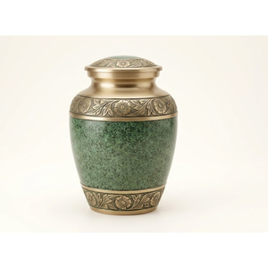 Urne funéraire artisanale en laiton massif pour cendres humaines avec couvercle, design personnalisé, urne commémorative pour cendres humaines - Product Image 1