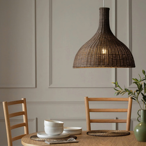 Hot Selling Handcrafted Dark Rattan Pendant <b>Light</b> Bottle Shape <b>Ceiling</b> Hanging Lamp For Home Decor Home Restaurant Decor - Product Image 2