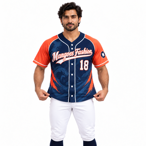 Camiseta de Béisbol Unisex con Botones, Cuello en V, Manga Corta, 100% Poliéster, Nombre y Número Personalizados, Logotipo, Absorbe la Humedad, Transpirable, para Equipo - Product Image 3