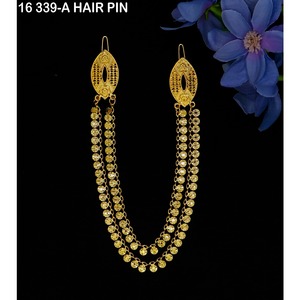 Hermosas Horquillas Vintage Nuevas con Pedrería, Joyería de Moda Chapada en Oro, Horquilla Árabe de Dubái para Mujer - Product Image 1