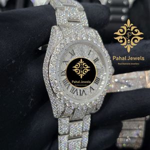 นาฬิกาเพชรหรูหราสำหรับผู้หญิง Pahal Jewels ตัวเรือนสแตนเลสทรงกลม 40 มม. ระบบอนาล็อก ควอตซ์ แฟชั่น - Product Image 4