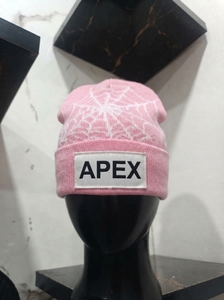 Men's Pink Spiderweb <b>Beanie</b> Hat Knit Cuffed Winter Cap Unisex Streetwear <b>Skull</b> Cap Custom Logo Wholesale Fashion Accessory - Product Image 6