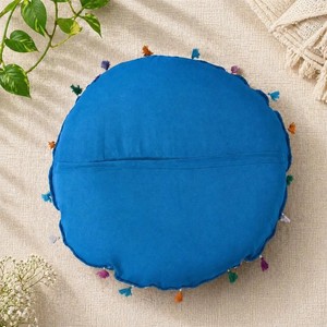 Indian floor <b>seating</b> Cover Embroidered Patchwork Round <b>Pouf</b> Cover - Product Image 2