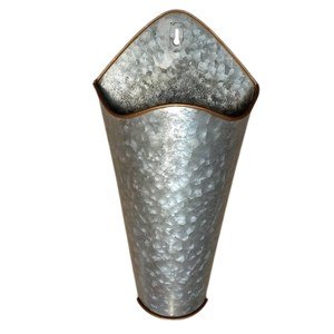 Lot de 2 jardinières murales en métal galvanisé, style ferme, à suspendre, pour herbes et fleurs, décoration intérieure rustique, design gaufré - Product Image 4