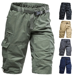 Wholesale High Quality Solid Casual Cargo Shorts for Men Summer Outdoor Breathable 100% Cotton Quick Dry Eco-Friendly Knee - Product Image 1