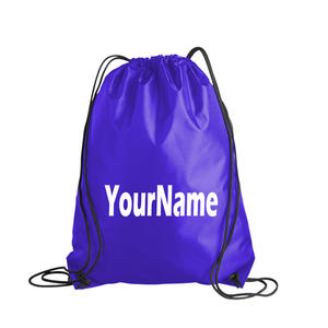 Orange <b>Drawstring</b> <b>Backpack</b> With Personalized Name Print Casual Fitness Bag Unisex Lightweight Polyester Material - Product Image 2