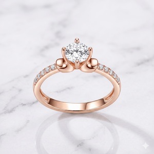Wholesale <b>Finger</b> Jewelry 10K Gold Round <b>Ring</b> Lab Grown Diamond Engagement <b>Ring</b> for Women Female Gift - Product Image 1