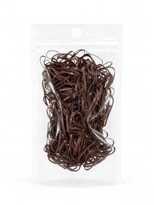 Élastiques à cheveux ronds en TPU Uniband, marron, élastiques de haute qualité, écologiques, unisexes, fabriqués en Corée, pour usage quotidien, emballage en sachet OPP. - Product Image 2