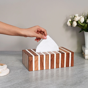 Customized Color <b>Resin</b> Tissue Box with Bone Inlay Pattern Waterproof Handmade by FAIZA CRAFT for Home or Hotel Use - Product Image 5