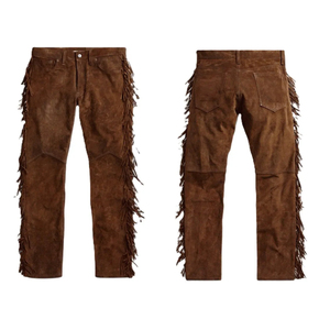 Pantalon en cuir pour homme de haute qualité à prix abordable, avec fermeture boutonnée, respirant, couleur unie, style streetwear, léger, coupe droite, teinture unie - Product Image 3