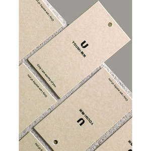 Etiqueta colgante de papel con logotipo personalizado, de lujo, reciclada, para ropa, prendas de vestir, trajes de baño, con relieve, para ropa - Product Image 2