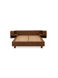 Base de Cama de Madera Natural, Cama Moderna con Plataforma, Construcción Sólida, Muebles Minimalistas para Dormitorio, Hogar, Hotel, Resort - Product Image 1
