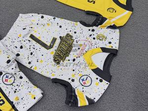 Ensemble de maillots de football pour hommes Steelers, col en V, manches courtes, sublimé, haute qualité, séchage rapide, 100% polyester, toutes saisons - Product Image 2