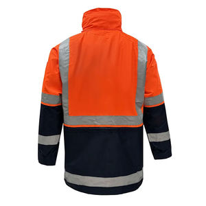 Sweat à capuche de sécurité personnalisable unisexe haute visibilité, classe 1, imperméable, respirant, avec empiècements, doublure polaire, fermeture éclair - Product Image 5