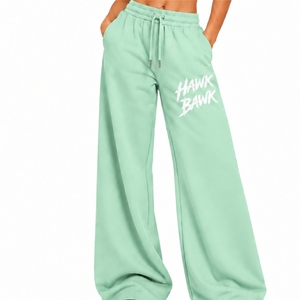 <b>Women</b>’s Flare Sweatpants Loose Fit And Comfort Flare <b>Pants</b> Fashion Flare Casual <b>Pants</b> Full Length Mint Green Letter Print - Product Image 1