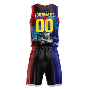 Uniformes de Baloncesto Sublimados Personalizados de Secado Rápido, Conjuntos de Camiseta y Pantalones Cortos de Baloncesto, Diseño Personalizado - Product Image 1