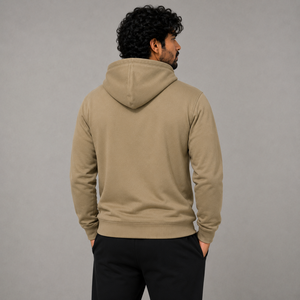 Sudadera con capucha extragrande de felpa gruesa para hombre, de color liso, con hombros caídos, estilo urbano, de algodón. - Product Image 5