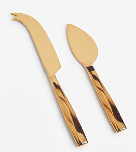 <b>Cheese</b> <b>Knife</b> <b>Set</b> In Stainless Steel With Stylish Twisted Geometry Handle Perfect For Restaurant Hotel And Tableware Use - Product Image 1