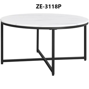 Luxury Handmade Gold Stainless Steel Coffee Table with Premium White Marble Top Modern Living Room FurnitureContemporary Metal - Product Image 3