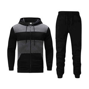 Conjunto Deportivo Casual de Invierno para Hombre, Sudadera con Cremallera + Pantalones, 100% Algodón, Color Sólido, con Entrega Rápida - Product Image 3