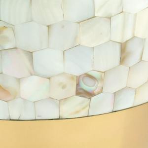 Urna Conmemorativa de Latón de Estilo Americano con Banda Ancha de Nácar Blanco, 200 Pulgadas Cúbicas - Product Image 2