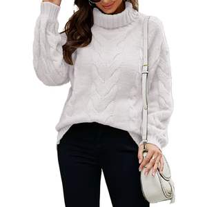 เสื้อสเวตเตอร์ถักสำหรับผู้หญิงขายส่ง – ผู้ผลิตเสื้อพูลโอเวอร์สำหรับผู้หญิงแบบ OEM พร้อมโลโก้สั่งทำ ผู้จัดจำหน่ายเสื้อสเวตเตอร์ถักจำนวนมาก รับสั่งทำโลโก้บนเสื้อถัก - Product Image 5