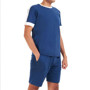 Conjunto Deportivo Econex para Hombre, Camiseta y Pantalones Cortos Deportivos Casuales Transpirables, de Secado Rápido, Tejido de Algodón de 320g, para Verano, Blanco y Morado - Product Image 2