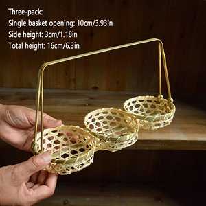 Premium Handwoven Bamboo Hanging <b>Basket</b> Rustic Farmhouse <b>Wall</b> Decor Natural <b>Storage</b> Organizer Supplier Manufacturer - Product Image 1