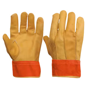 Gants de soudage TIG en cuir pleine fleur et croûte de cuir de qualité supérieure, avec manchette de sécurité, certifiés CE, pour la sécurité industrielle, la lutte contre les incendies et le barbecue (protection main et bras) - Product Image 1