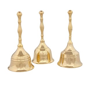 Premium Quality Indian <b>Brass</b> Gold-Plated Handcrafted Pooja <b>Bell</b> Decorative Hanging Outdoor Garden Door Entrance Traditional - Product Image 4