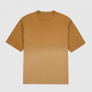 300gsm High Quality Heavyweight 100% Cotton Men's Vintage O-neck Dip Dye Gradient <b>Acid</b> Wash Oversized <b>Drop</b> Shoulder T-shirt - Product Image 5