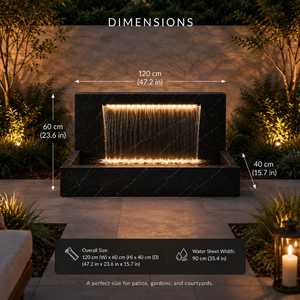 Fuente de Agua Decorativa Rectangular Moderna de Mármol Blanco, Independiente, para Interiores y Exteriores, con Iluminación LED para Jardín y Hogar - Product Image 4