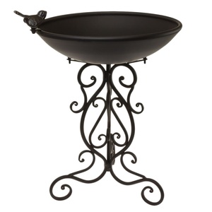 Nouveau design tendance fait main, mangeoire à oiseaux en métal et support de nettoyage, bain d'oiseaux décoratif au look élégant, prix de gros - Product Image 5