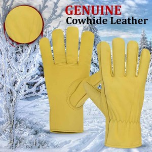 Guantes de Cuero de Vaca de Alto Rendimiento, Resistentes al Calor y a las Chispas, Protección para las Manos, Durabilidad, Guantes de Jardinería - Product Image 3