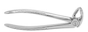 Forceps d'extraction dentaire pour molaires supérieures, à bec large et incurvé, avec poignée texturée en acier inoxydable - Product Image 3